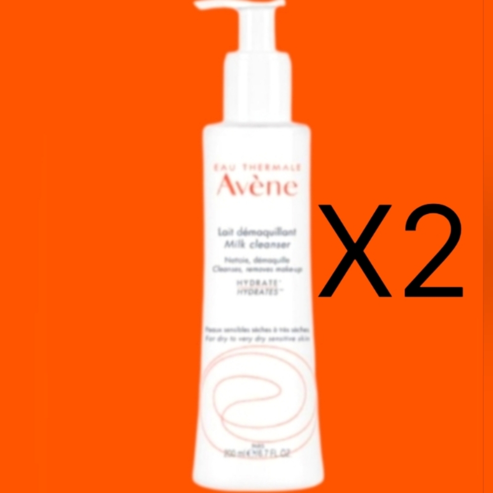 Avene Milk Cleanser 2X200 mls  X Two Bottles Skin Face Clean Hydration